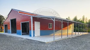 18×50 Metal Barn with Lean-to