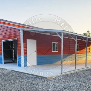 18x50 Metal Barn with Lean-to